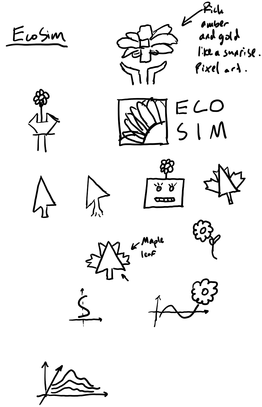 Some early sketches for EcoSim logos