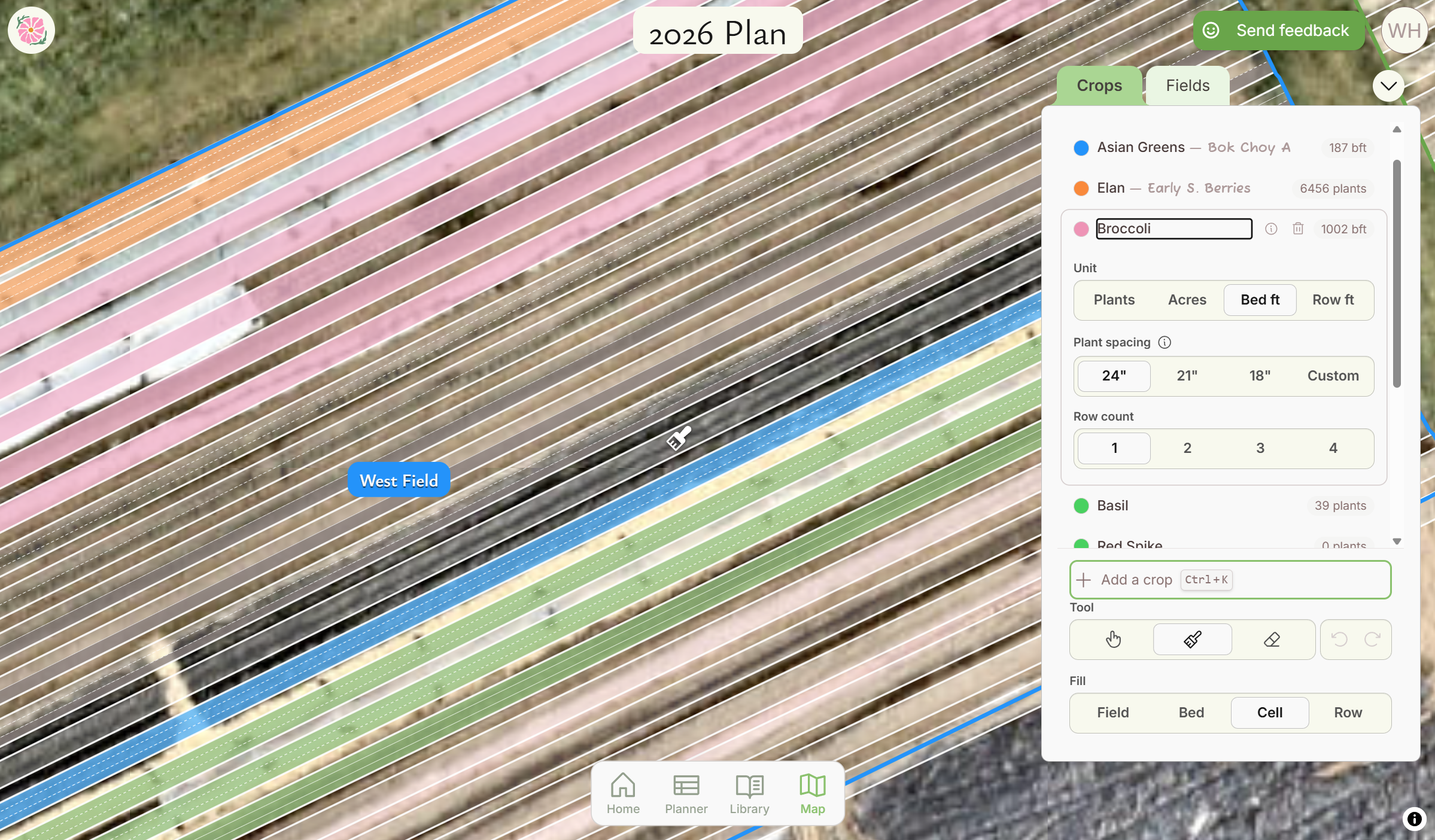 Bloomcast's map view